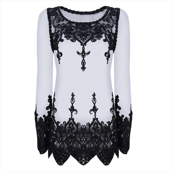 сексуальная mesh perspective с длинным рукавом вышитая тенниска tops summer beach lace blusas cover up сеточку партия белый тенниска tops, White
сексуальная mesh perspective с длинным рукавом вышитая тенниска tops summer beach lace blusas cover up сеточку партия белый тенниска tops, White