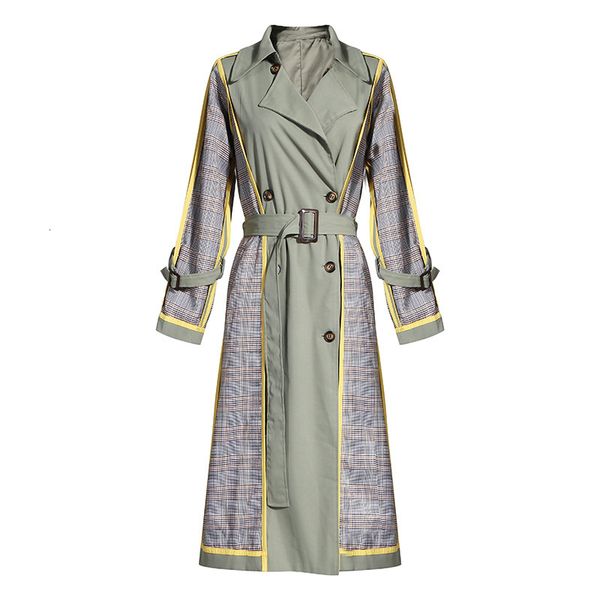 english portrait classic female double breasted chess printed jacket collection autumn lady outerwear trench belt lwyc, Tan;black
english portrait classic female double breasted chess printed jacket collection autumn lady outerwear trench belt lwyc, Tan;black