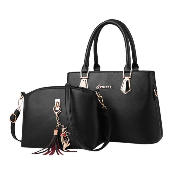 2 pcs fashion women messenger crossbody bag single should bags handbag leather bags ladies messenger bag sac main femme
