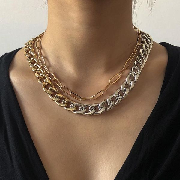 punk miami cuban choker necklace collar statement hip hop big chunky aluminum gold color thick chain necklace women jewelry, Silver
punk miami cuban choker necklace collar statement hip hop big chunky aluminum gold color thick chain necklace women jewelry, Silver