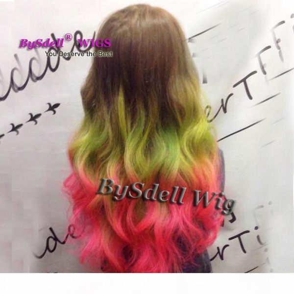 loose wave mermaid rainbow colorful hair wig synthetic dark root ombre green rose pink color hair lace front wig cosplay party wig, Black
loose wave mermaid rainbow colorful hair wig synthetic dark root ombre green rose pink color hair lace front wig cosplay party wig, Black
