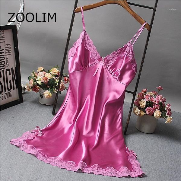 zoolim women nightgowns sleeping shirt lace spaghetti strap silk nightdress plus size -2xl nightwear nightshirts1, Black;red 
zoolim women nightgowns sleeping shirt lace spaghetti strap silk nightdress plus size -2xl nightwear nightshirts1, Black;red