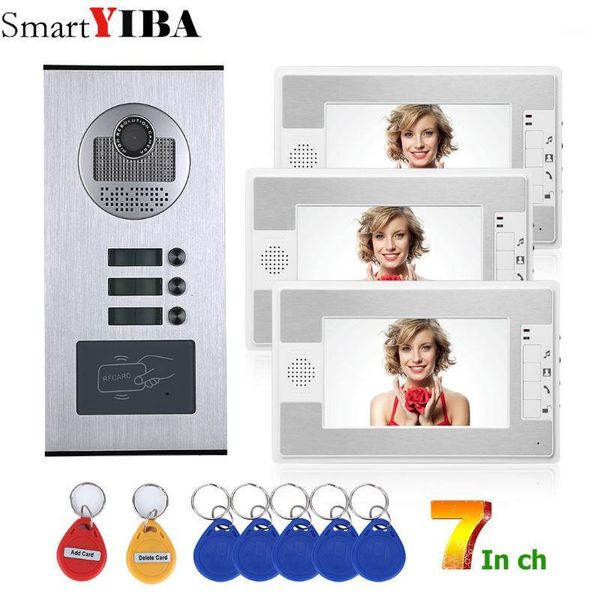 video door phones 7" screen intercom apartment phone system 3 white monitors rfid access camera for family1
video door phones 7" screen intercom apartment phone system 3 white monitors rfid access camera for family1