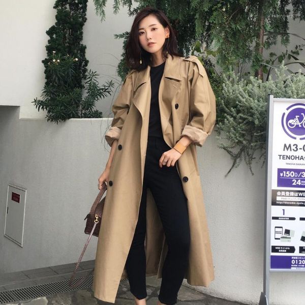 women's trench coats khaki coat casual women's long outerwear loose clothes for lady with belt spring autumn fashion army, Tan;black
women's trench coats khaki coat casual women's long outerwear loose clothes for lady with belt spring autumn fashion army, Tan;black