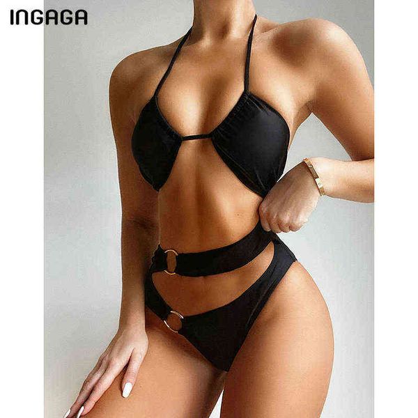 swimsuit ingaga high waist bikinis cut out women's swimsuit swimwear halter biquini black bathing suit ring linked bikini set, White;black
swimsuit ingaga high waist bikinis cut out women's swimsuit swimwear halter biquini black bathing suit ring linked bikini set, White;black
