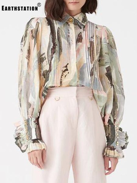 retro printed metal buttons lantern sleeves long sleeves loose shirts ladies autumn new fashion all-match 1, White
retro printed metal buttons lantern sleeves long sleeves loose shirts ladies autumn new fashion all-match 1, White
