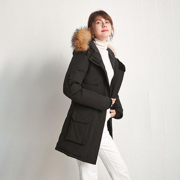 women's down & parkas warm outdoor medium-length jacket style thick solid color jacket2021 winter, Black
women's down & parkas warm outdoor medium-length jacket style thick solid color jacket2021 winter, Black