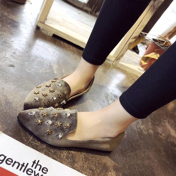 classic slip-on rhinestone studs luxury design pointed soft solid color casual flat women's shoes spring/autumn w33-52, Black
classic slip-on rhinestone studs luxury design pointed soft solid color casual flat women's shoes spring/autumn w33-52, Black