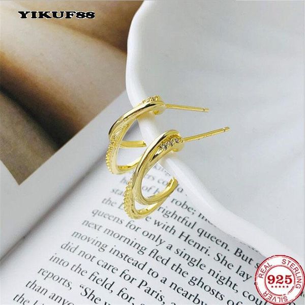 YIKUF88 s925 sterling silver Women Earrings retro fashion double layer exaggerated female zircon earrings, Golden;silver
YIKUF88 s925 sterling silver Women Earrings retro fashion double layer exaggerated female zircon earrings, Golden;silver