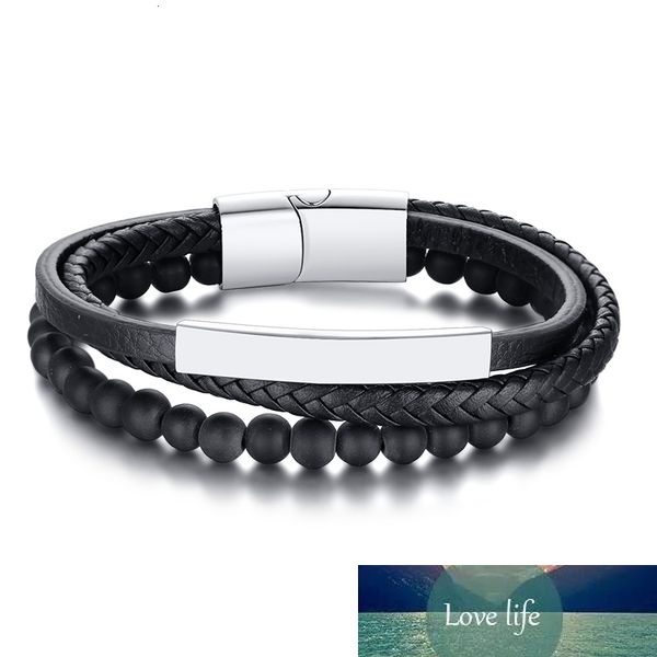 braided leather bracelet with beads bangle black stainless steel men wrist fashion male multilayer jewelry
braided leather bracelet with beads bangle black stainless steel men wrist fashion male multilayer jewelry