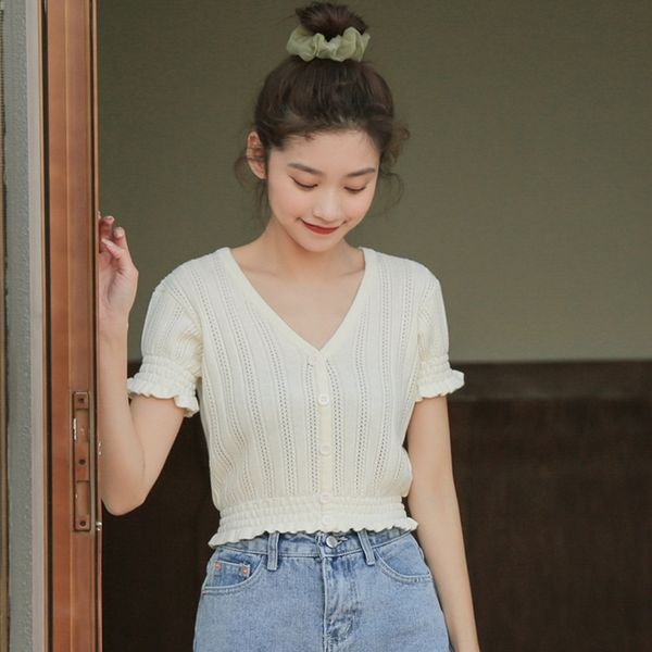 qoscu 2020 summer women korean version of solid color waist coathigh short stature casual short sleeve v-neck knitted for new tlrpd, White
qoscu 2020 summer women korean version of solid color waist coathigh short stature casual short sleeve v-neck knitted for new tlrpd, White