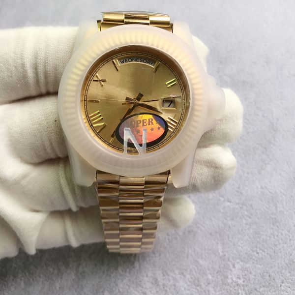 waterproof 50m v3 men watch daydate 18k gold asia eta 2836 automatic 40mm president sapphire glass mechanical mens watches, Slivery;brown
waterproof 50m v3 men watch daydate 18k gold asia eta 2836 automatic 40mm president sapphire glass mechanical mens watches, Slivery;brown