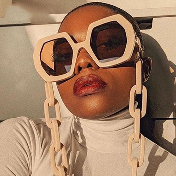 sunglasses oversized chain women 2021 luxury big designer octagon square sun glasses men retro fashion beige eyewear, White;black
sunglasses oversized chain women 2021 luxury big designer octagon square sun glasses men retro fashion beige eyewear, White;black
