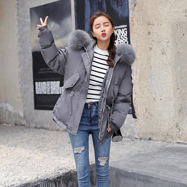 2018 winter women hooded parkas new loose parka fur collar cotton padded jacket coat jackets outerwear mujer female1, Black
2018 winter women hooded parkas new loose parka fur collar cotton padded jacket coat jackets outerwear mujer female1, Black