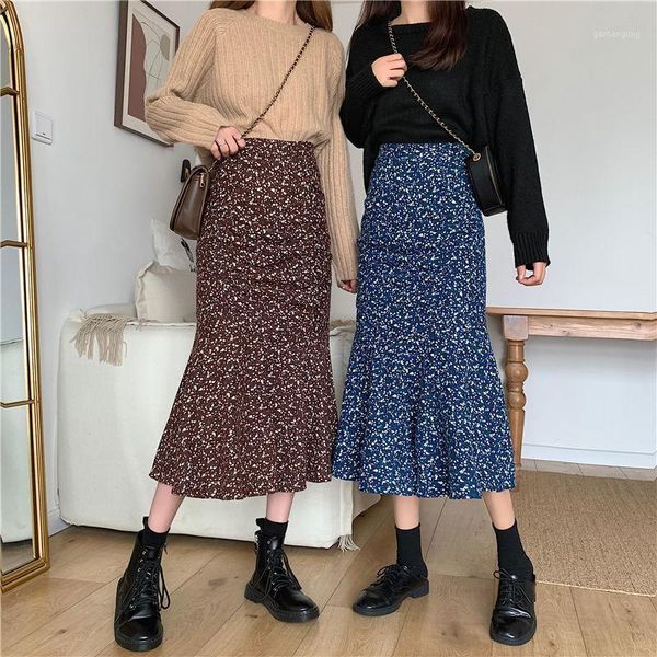 women 2021 autumn winter vintage floral print ruffle trumpet skirts female high waist mermaid skirt streetwear midi skirt a3091, Black
women 2021 autumn winter vintage floral print ruffle trumpet skirts female high waist mermaid skirt streetwear midi skirt a3091, Black