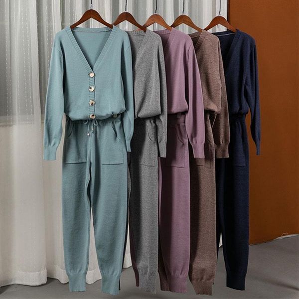 autumn winter knitted cardigans sweater set women solid v-neck ladies sweater drawstring full length pants 2 piece set, Gray
autumn winter knitted cardigans sweater set women solid v-neck ladies sweater drawstring full length pants 2 piece set, Gray