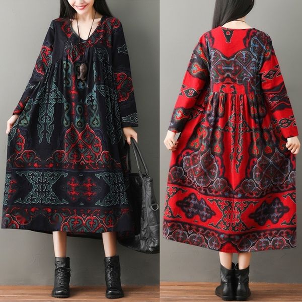 forsn autumn 2019 new national style long sleeve long v-neck printed dress and thincotton loose dressnational large and hemp dresswomen', Black;gray
forsn autumn 2019 new national style long sleeve long v-neck printed dress and thincotton loose dressnational large and hemp dresswomen', Black;gray