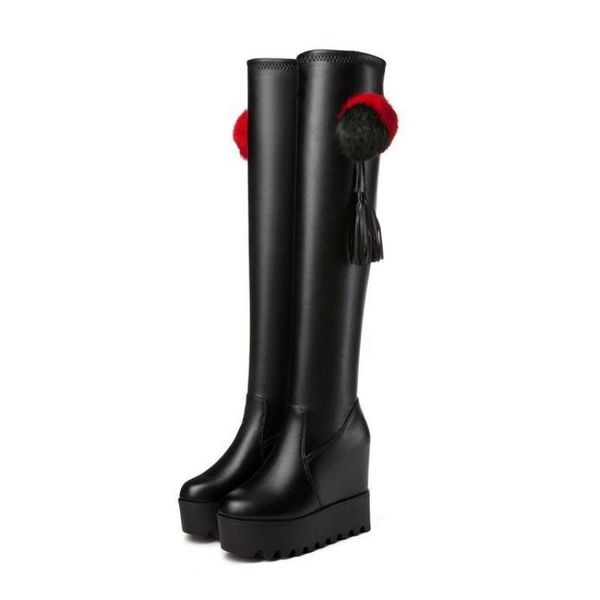 swyivy wedges shoes womens high boots platform chunky tall boots autumn new 2020 female fashion fur ball auutmn long boot shoes, Black
swyivy wedges shoes womens high boots platform chunky tall boots autumn new 2020 female fashion fur ball auutmn long boot shoes, Black
