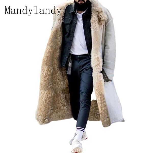 mandylandy winter plush patchwork long coat men's casual long-sleeved solid color cardigan loose turn-down collar warm coat, Black
mandylandy winter plush patchwork long coat men's casual long-sleeved solid color cardigan loose turn-down collar warm coat, Black