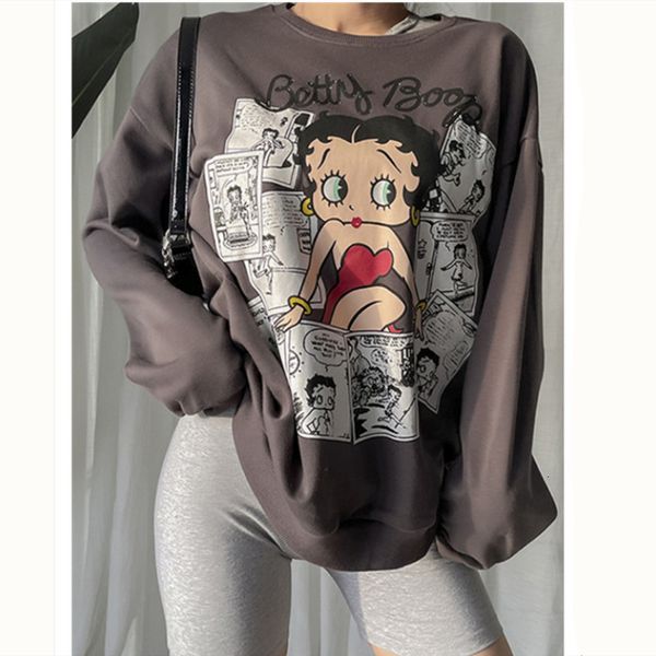 2021 new autumn winter casual clothing from cartoon grey crewneck cotton hoodie long sleeved pullovers streetwear feminine 62i1, Black
2021 new autumn winter casual clothing from cartoon grey crewneck cotton hoodie long sleeved pullovers streetwear feminine 62i1, Black