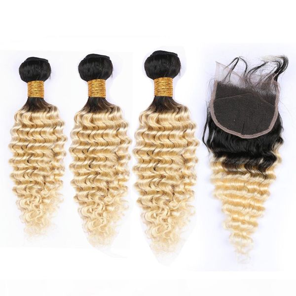 #1b 613 blonde ombre malaysian human hair deep wave wavy 3bundles with closure ombre blonde 4x4 lace front closure with weaves, Black;brown
#1b 613 blonde ombre malaysian human hair deep wave wavy 3bundles with closure ombre blonde 4x4 lace front closure with weaves, Black;brown