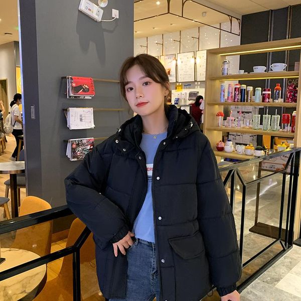 2020 designer men's padded jacket hong kong style korean style down padded jacket female loose student bread coat coat, Black
2020 designer men's padded jacket hong kong style korean style down padded jacket female loose student bread coat coat, Black
