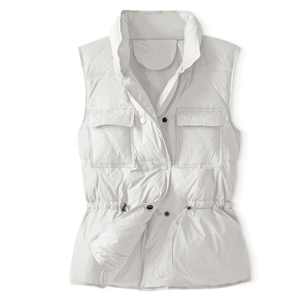 women winter padded buttons vest drawstring waist stand collar sleeveless jacket m5te, Black;white
women winter padded buttons vest drawstring waist stand collar sleeveless jacket m5te, Black;white