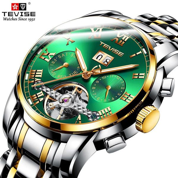 green automatic watch men tevise 9005 tourbillon luminous mechanical watches stainless steel waterproof business wristwatches, Slivery;brown
green automatic watch men tevise 9005 tourbillon luminous mechanical watches stainless steel waterproof business wristwatches, Slivery;brown