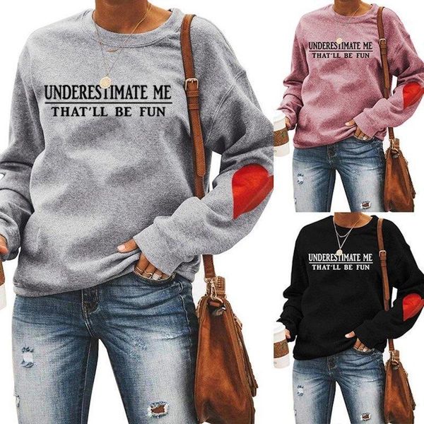 women hoodie print letter underestimate me sweatshirt heart long sleeve causal cotton pullover clothing1, Black
women hoodie print letter underestimate me sweatshirt heart long sleeve causal cotton pullover clothing1, Black