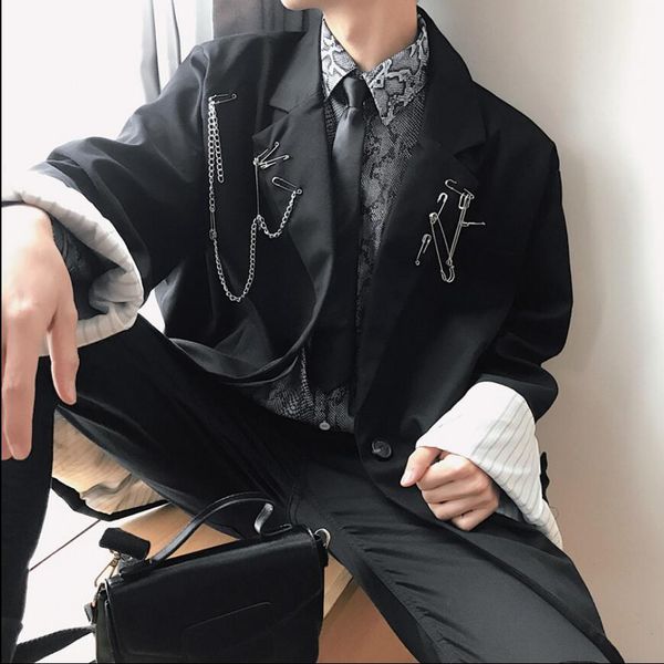 2020 male new personality design small loose youth nice suit men's hairstylist blazers jacket b2v7, White;black
2020 male new personality design small loose youth nice suit men's hairstylist blazers jacket b2v7, White;black