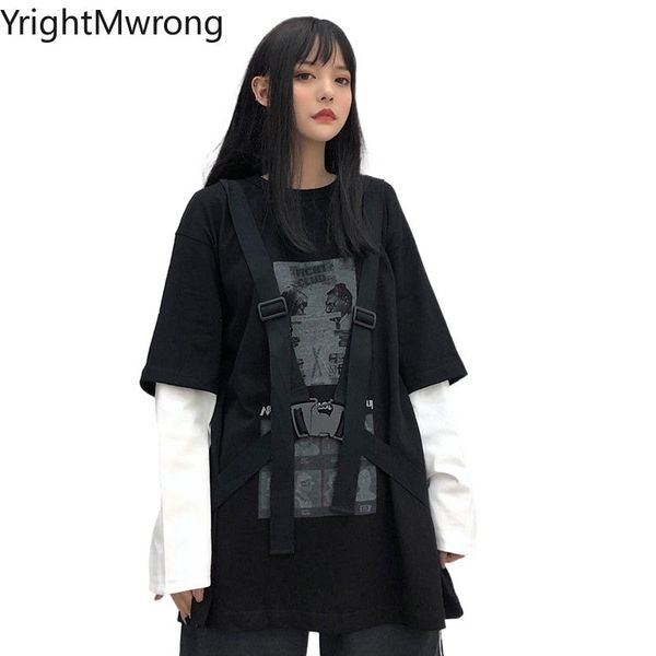fake two piece t shirt contrast sleeve ribbon punk t-shirt streetwear techwear harajuku pullover woman man hip hop fall spring autumn clothi, White
fake two piece t shirt contrast sleeve ribbon punk t-shirt streetwear techwear harajuku pullover woman man hip hop fall spring autumn clothi, White