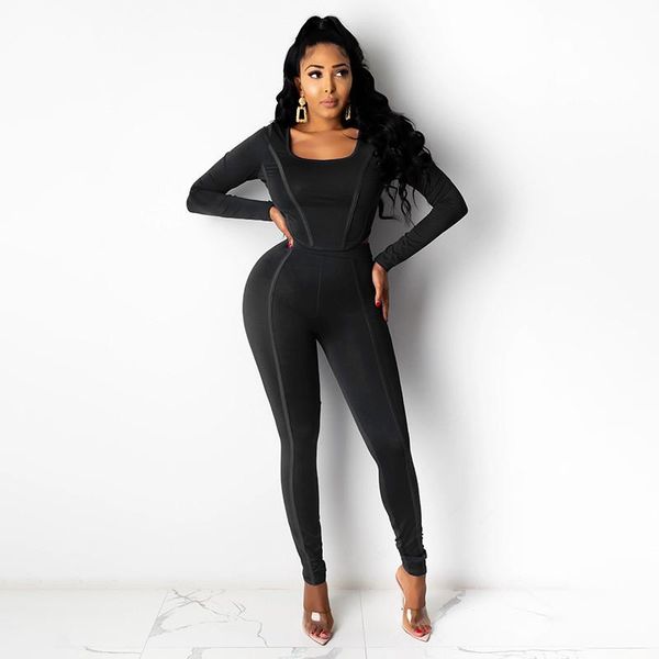 women's tracksuits women casual 2 piece outfits, long sleeve square neck crop + bodycon pants set, Gray
women's tracksuits women casual 2 piece outfits, long sleeve square neck crop + bodycon pants set, Gray
