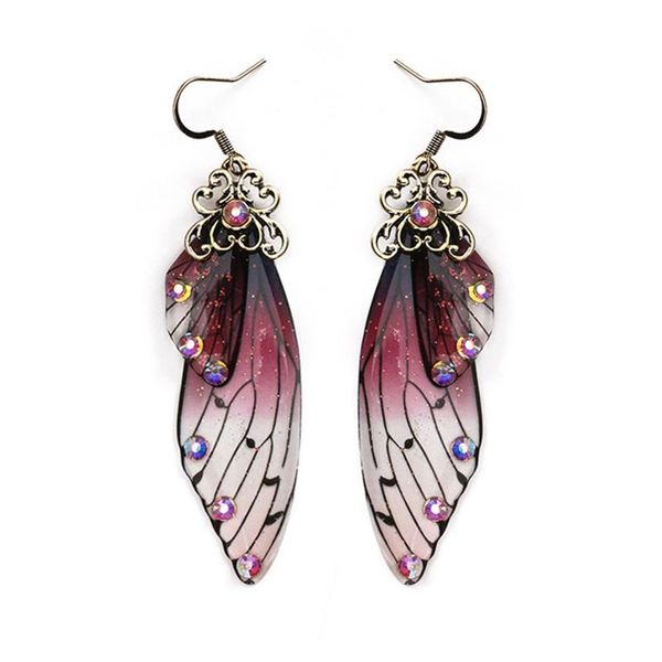 fashion handmade femme wing drop earrings gold color fairy tale cicada earrings rhinestone purple vintage jewelry, Silver
fashion handmade femme wing drop earrings gold color fairy tale cicada earrings rhinestone purple vintage jewelry, Silver