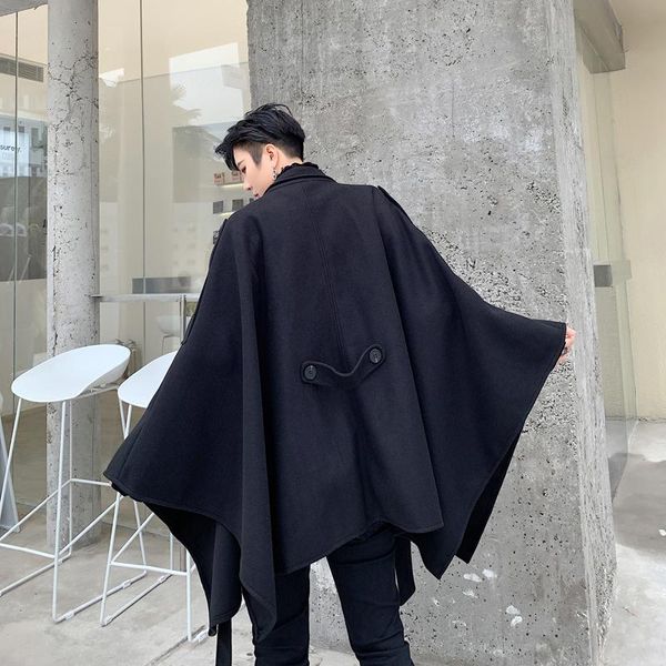 man winter woolen clothes jacket men's large lapel cloak thickened wool short jacket coat men's short trench coat, Black
man winter woolen clothes jacket men's large lapel cloak thickened wool short jacket coat men's short trench coat, Black