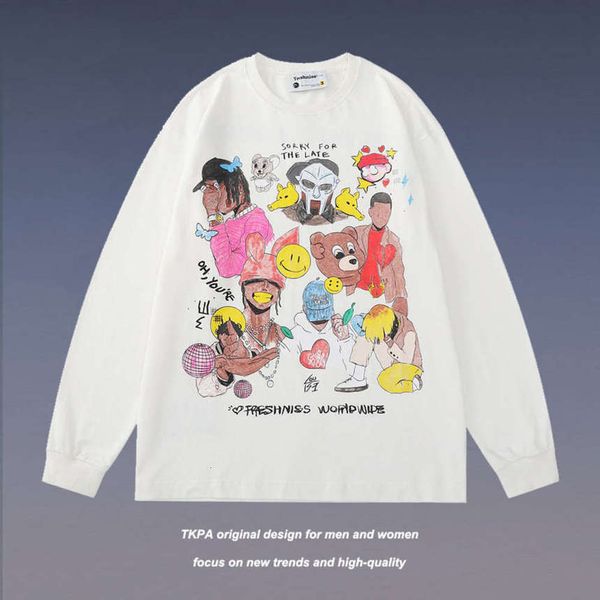tkpa national trend hip hop cartoon printed long sleeve hoodies for men and women, Black
tkpa national trend hip hop cartoon printed long sleeve hoodies for men and women, Black