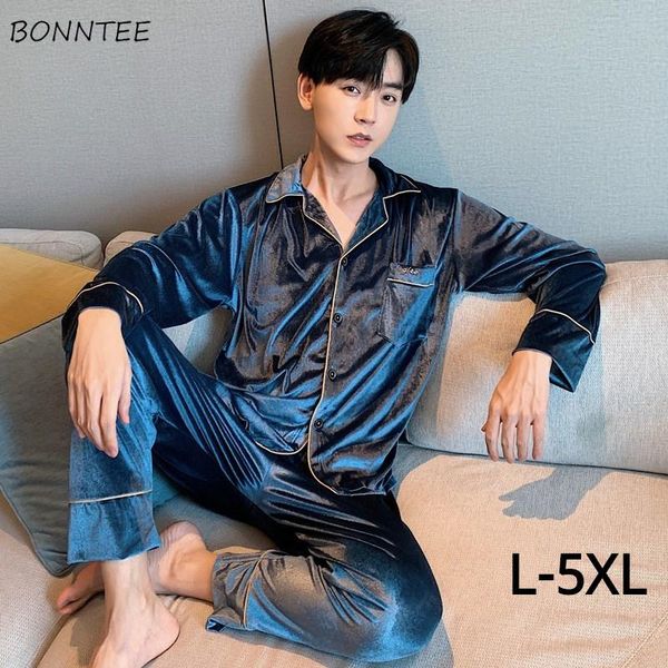 men pajama sets plus size 5xl autumn pleuche soft loose turn-down collar male long sleeve leisure sleepwear elastic waist trendy, Black;brown
men pajama sets plus size 5xl autumn pleuche soft loose turn-down collar male long sleeve leisure sleepwear elastic waist trendy, Black;brown