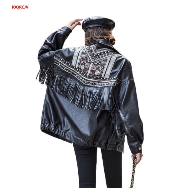 leather jacket women fringed rivet punk pu leather jacket locomotive short coat motorcycle outerwear lady embroidery coats w1504x1016, Black;brown
leather jacket women fringed rivet punk pu leather jacket locomotive short coat motorcycle outerwear lady embroidery coats w1504x1016, Black;brown