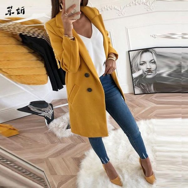 2020 autumn winter wool blend coat women lapel long sleeve woolen long coats elegant ladies pockets solid outwear overcoat1, Tan;black
2020 autumn winter wool blend coat women lapel long sleeve woolen long coats elegant ladies pockets solid outwear overcoat1, Tan;black