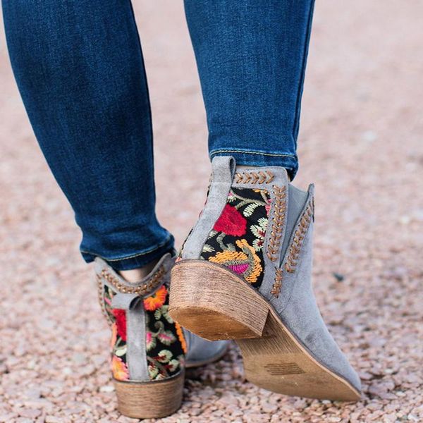new boots women shoes embroidery synthetic pu square high heels autumn shoes ankle boots woman pointed toe work & safety, Black
new boots women shoes embroidery synthetic pu square high heels autumn shoes ankle boots woman pointed toe work & safety, Black