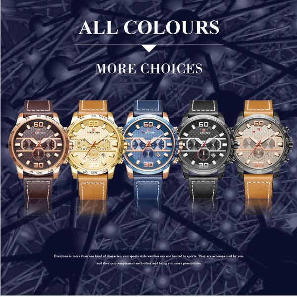 mizums watch men fashion quartz watches leather sport quartz wristwatch chronograph creative design big dial clock male dropship, Slivery;brown
mizums watch men fashion quartz watches leather sport quartz wristwatch chronograph creative design big dial clock male dropship, Slivery;brown
