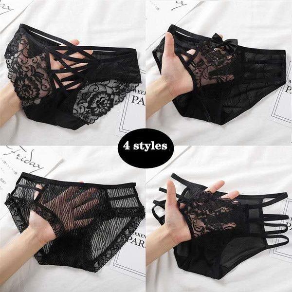 women's panties 4-pack underwear seamless lace transparent low-waisted hollow ladies briefs, breathable and cool, Black;pink
women's panties 4-pack underwear seamless lace transparent low-waisted hollow ladies briefs, breathable and cool, Black;pink