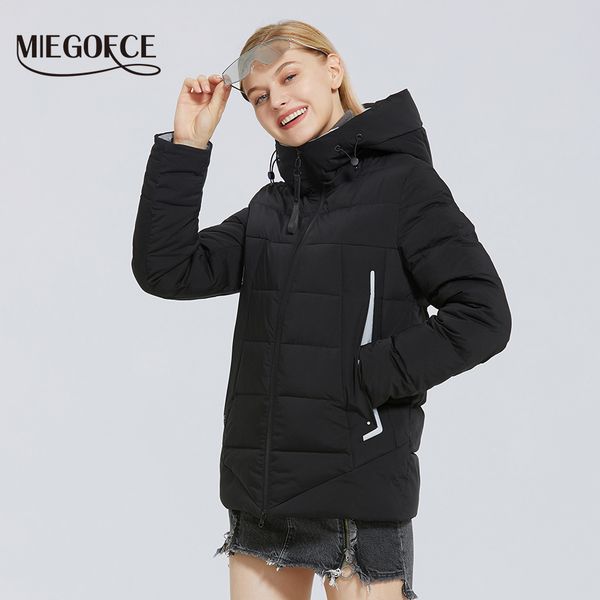 miegofce winter new women's cotton jacket warm hooded coat windproof jacket simple design winter parka winter clothes women 201026, Black
miegofce winter new women's cotton jacket warm hooded coat windproof jacket simple design winter parka winter clothes women 201026, Black