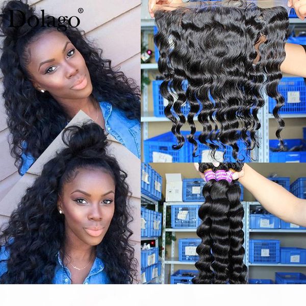 loose wave bundles with frontal closure 3 brazilian hair weave bundles with closure 4 pieces lot remy human hair 13x4 lace dolago, Black;brown
loose wave bundles with frontal closure 3 brazilian hair weave bundles with closure 4 pieces lot remy human hair 13x4 lace dolago, Black;brown