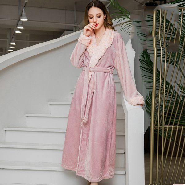 2021 new autumn winter women's flannel nightgown oversized thick female nightwear solid ankle length with sashes bath robe fgo5, Black;red
2021 new autumn winter women's flannel nightgown oversized thick female nightwear solid ankle length with sashes bath robe fgo5, Black;red