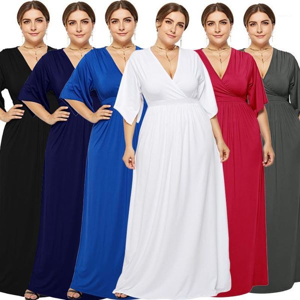 autumn and winter european and american selling large size dress v-neck casual fashion dress1, White;black
autumn and winter european and american selling large size dress v-neck casual fashion dress1, White;black
