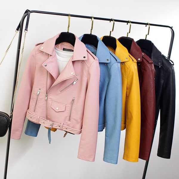yilia turn-down collar long sleeve solid pu leather jacket women straight short leather coat zippers spring jackets with belt1, Black
yilia turn-down collar long sleeve solid pu leather jacket women straight short leather coat zippers spring jackets with belt1, Black