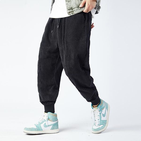 men's pants 2021 solid color corduroy fashion jogger sweatpants casual drawstring male harem trousers loose, Black
men's pants 2021 solid color corduroy fashion jogger sweatpants casual drawstring male harem trousers loose, Black