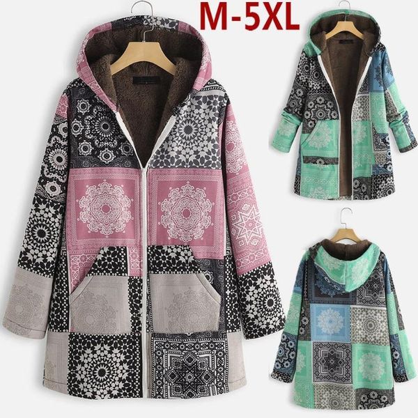 women's jackets autumn winter coat plus size hooded vintage ethnic print zipper warm fleece w1126, Black;brown
women's jackets autumn winter coat plus size hooded vintage ethnic print zipper warm fleece w1126, Black;brown