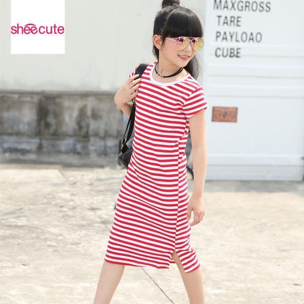 sheecute girls dress new arrival kids casual knee-length dress chindren cotton striped straight short sleeve for 3-15y1, Red;yellow
sheecute girls dress new arrival kids casual knee-length dress chindren cotton striped straight short sleeve for 3-15y1, Red;yellow