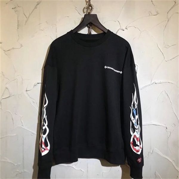 new fashion crosin ch sanskrit graffiti red lip print loose casual round neck long sleeve sweater for men, Black
new fashion crosin ch sanskrit graffiti red lip print loose casual round neck long sleeve sweater for men, Black